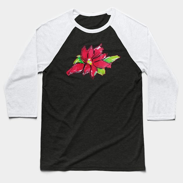 Christmas Eve Flower Baseball T-Shirt by Joselo Rocha Art